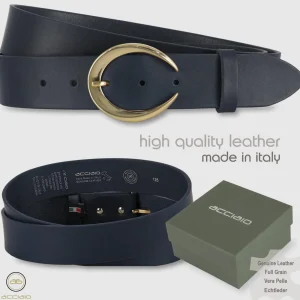 Cintura donna alta in pelle Blu Moon Oro