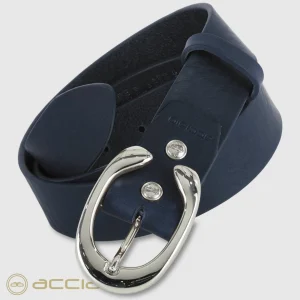 Cintura donna in pelle Blu fibbia Aries Palladio