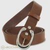 Cintura donna in pelle cuoio Castagno fibbia Aries Palladio