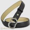 Cintura donna in pelle Nera fibbia Gemini Palladio