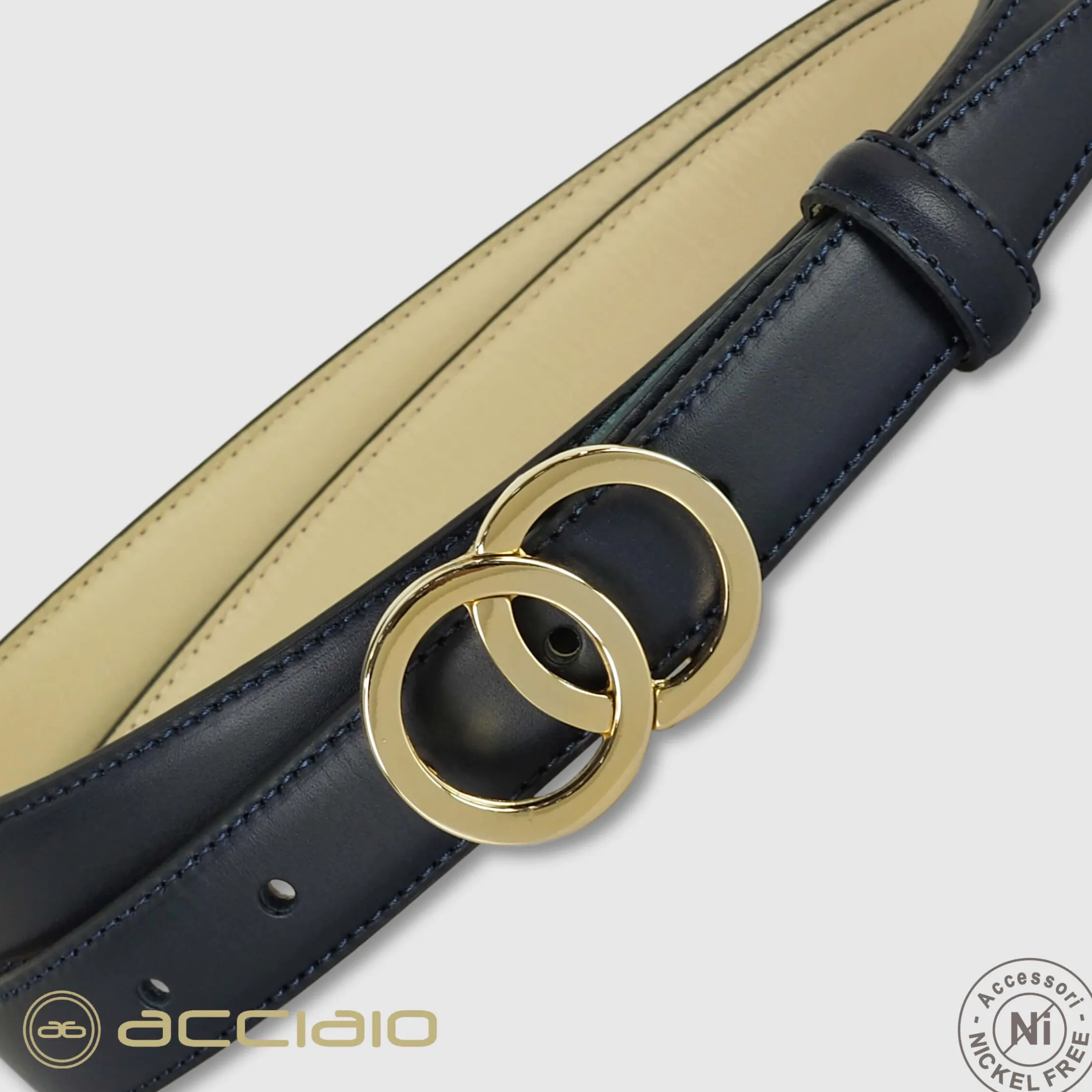 cintura_donna_sottile_in__2-1.webp Cintura donna sottile in pelle Eclipse Oro cuoio Blu