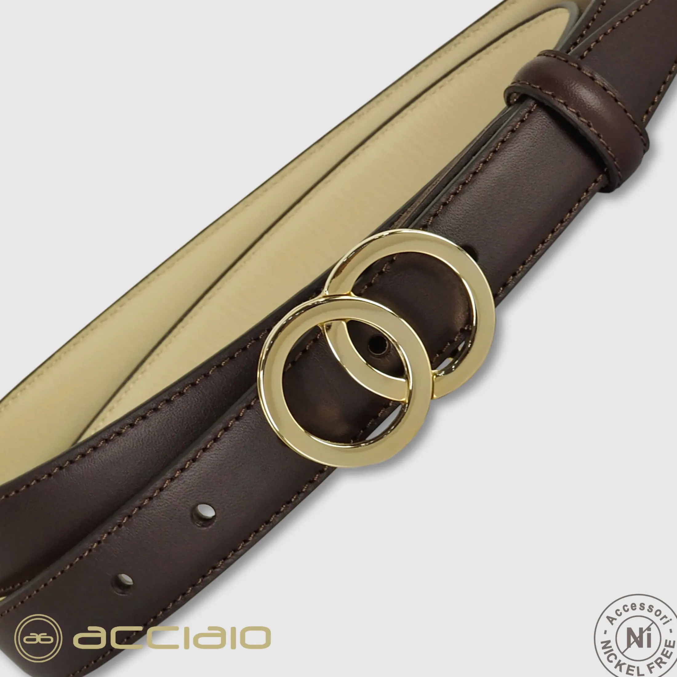 cintura_donna_sottile_in__2-3.webp Cintura donna sottile in pelle Eclipse Oro cuoio Marrone