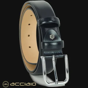 Cintura elegante da uomo senza cuciture in pelle blu
