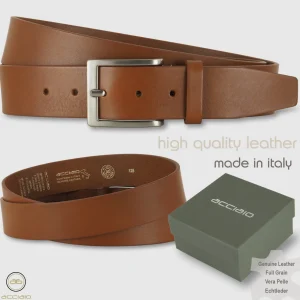 Cintura in cuoio alta 40 casual da jeans Cognac