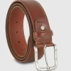 Cintura in cuoio uomo alta 40 classica colore Cognac