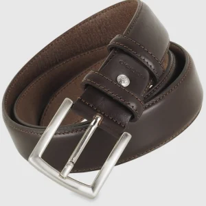Cintura in cuoio uomo alta 40 classica colore Moka