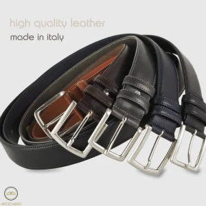 Cintura in cuoio uomo alta 40 classica colore Nero