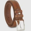 Cintura in cuoio uomo classica colore Cognac