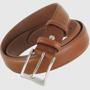 Cintura in cuoio uomo classica colore Cognac