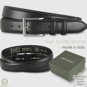 Cintura in cuoio uomo classica colore Nero