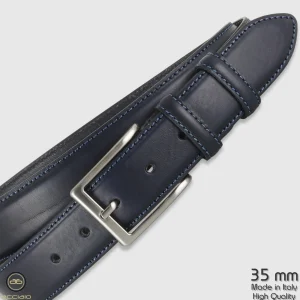 Cintura in cuoio uomo classica colore Blu