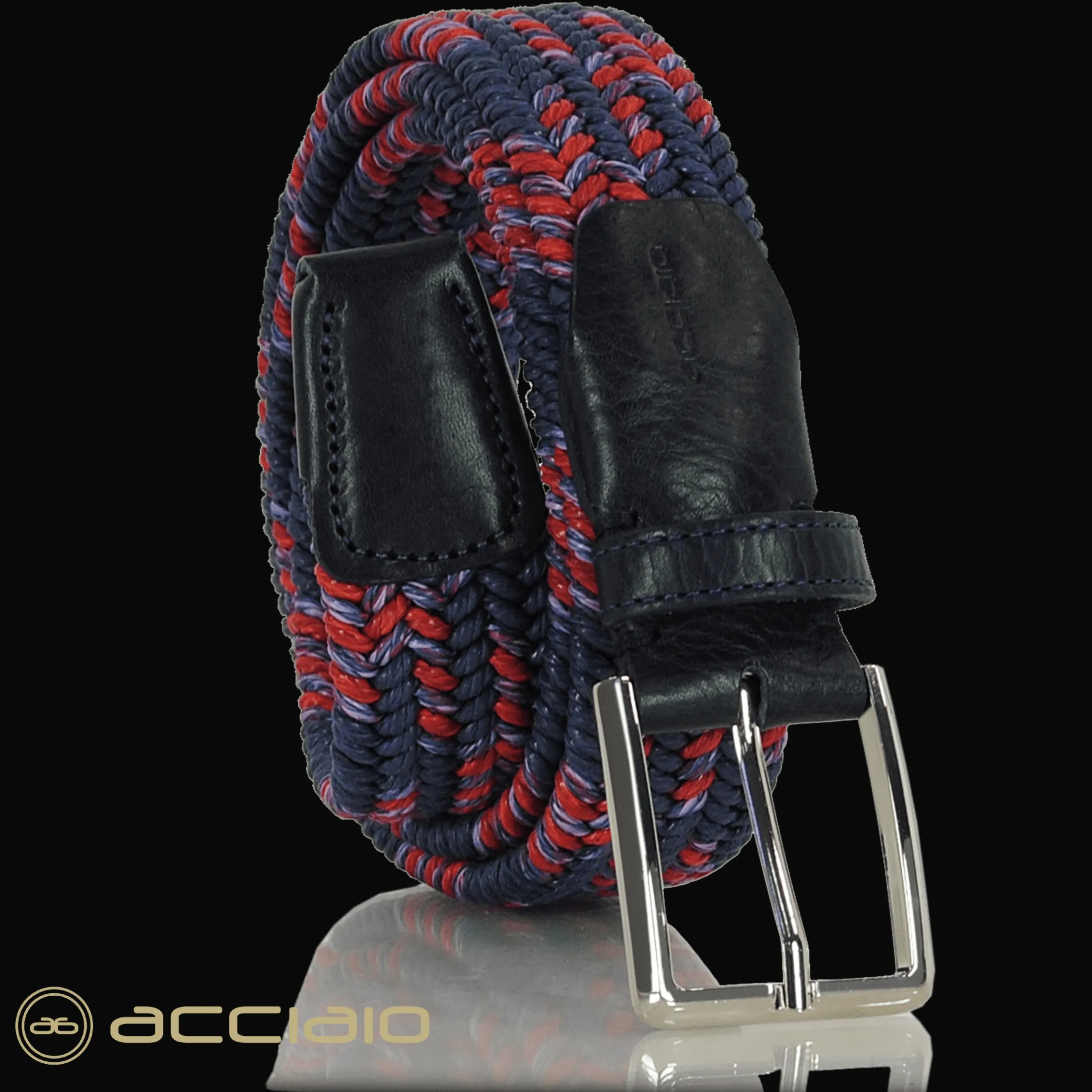 cintura_intrecciata_elast_0-1.webp Cintura intrecciata elastica multicolore Blu Marino Rosso