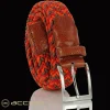 Cintura intrecciata elastica multicolore Arancio Rosso