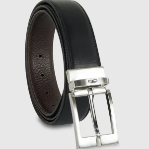 Cintura reversibile uomo double face Square pelle Nero/Marrone