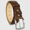 Cintura uomo classica Amber in pelle Vacchetta Marrone