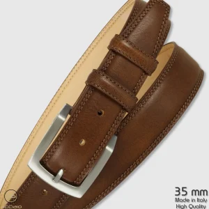 Cintura uomo classica Amber in pelle Vacchetta Marrone
