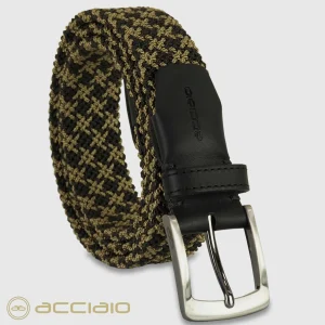 Cintura uomo intrecciata elastica Nero Army