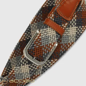 Cintura uomo intrecciata elastica Cognac Crete