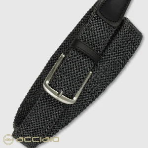 Cintura uomo intrecciata elastica Grigio Elite