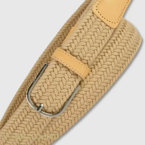 Cintura uomo intrecciata elastica Cuoio Nature