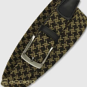 Cintura uomo intrecciata elastica Nero Army