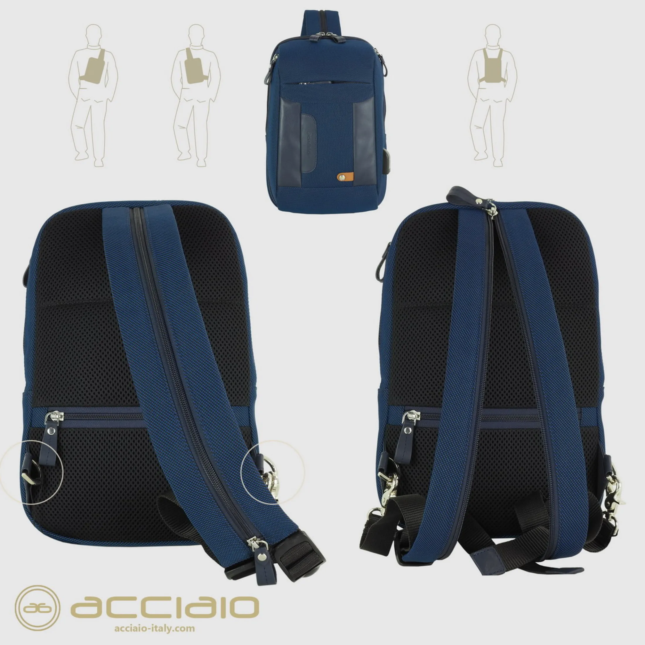 monospalla_uomo_zaino_pic_3-4.webp Monospalla uomo zaino piccolo Jet tessuto e pelle Blu Navy