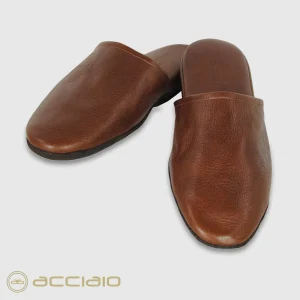 Pantofole da viaggio in pelle Toscana Castagno