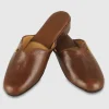 Pantofole donna in pelle Toscana Castagno