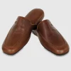 Pantofole uomo in pelle Toscana Castagno