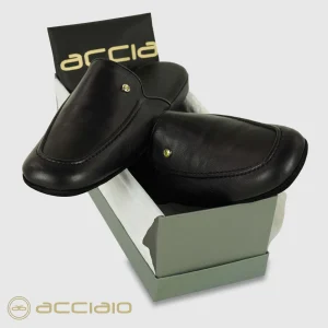Pantofole uomo in pelle Toscana Nero