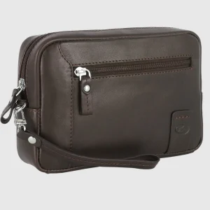 Pochette Uomo in pelle borsello a mano George 8" Moka