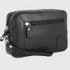 Pochette Uomo in pelle borsello a mano George 8" Nero