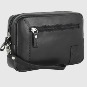 Pochette Uomo in pelle borsello a mano George 8" Nero