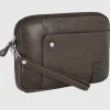 Pochette Uomo in pelle borsello a mano Richard 9" Moka