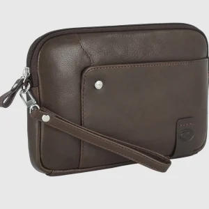 Pochette Uomo in pelle borsello a mano Richard 9" Moka