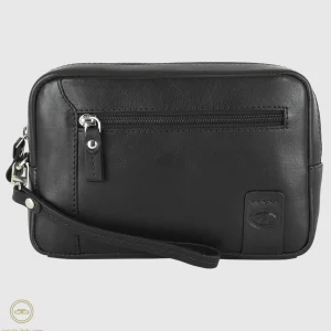 Pochette Uomo in pelle borsello a mano George 8" Nero