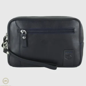 Pochette Uomo in pelle borsello a mano George 8" Blu