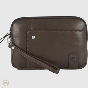 Pochette Uomo in pelle borsello a mano Richard 9" Moka