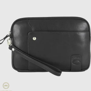 Pochette Uomo in pelle borsello a mano Richard 9" Nero