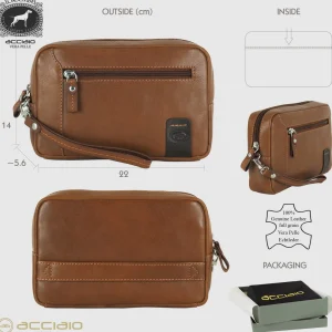 Pochette Uomo in pelle borsello a mano George 8
