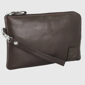 Pochette Uomo piatta in pelle borsello a mano Oliver 9" Moka