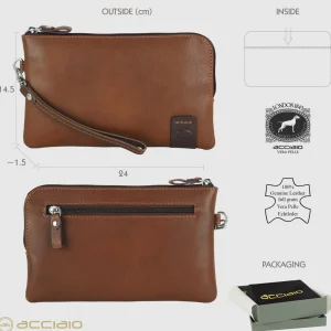 Pochette Uomo piatta in pelle borsello a mano Oliver 9
