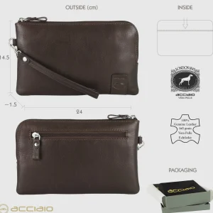 Pochette Uomo piatta in pelle borsello a mano Oliver 9