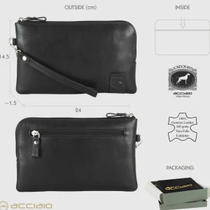 Pochette Uomo piatta in pelle borsello a mano Oliver 9