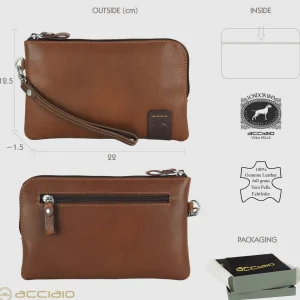 Pochette Uomo piccola in pelle borsello a mano Thomas 7