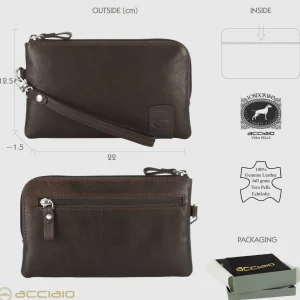 Pochette Uomo piccola in pelle borsello a mano Thomas 7