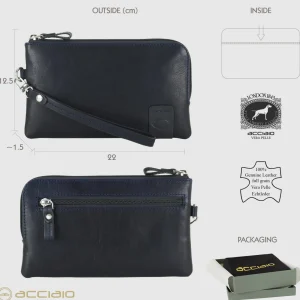 Pochette Uomo piccola in pelle borsello a mano Thomas 7
