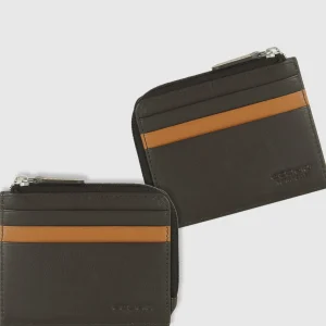 Porta carte di credito zip mini Marrone/Moka