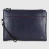 Portadocumenti zip A4 Cartellina in pelle liscia Blu Ink