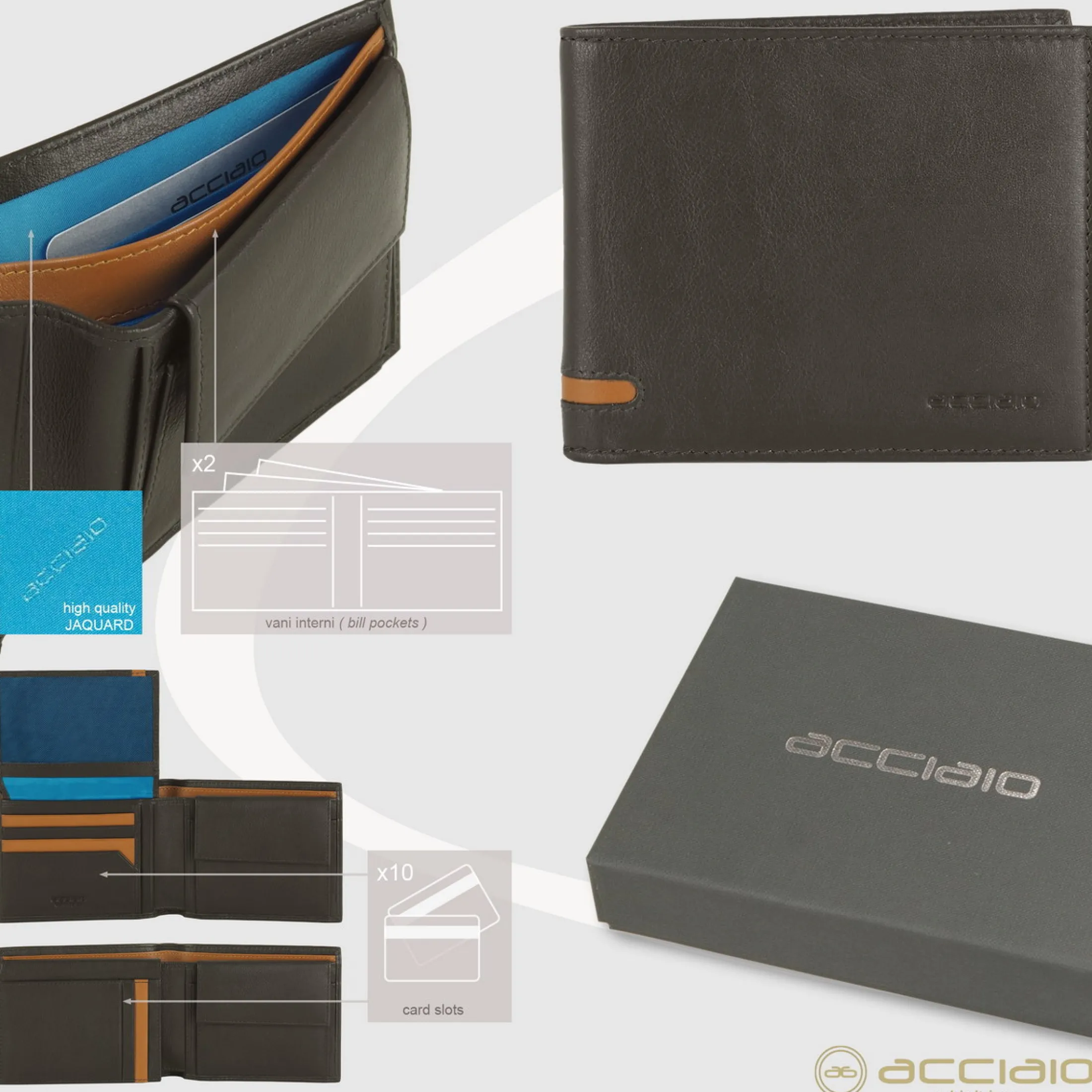 portafoglio_da_uomo_class_3-1.webp Portafoglio da uomo classico 10 carte, portamonete e patta, Marrone/Moka